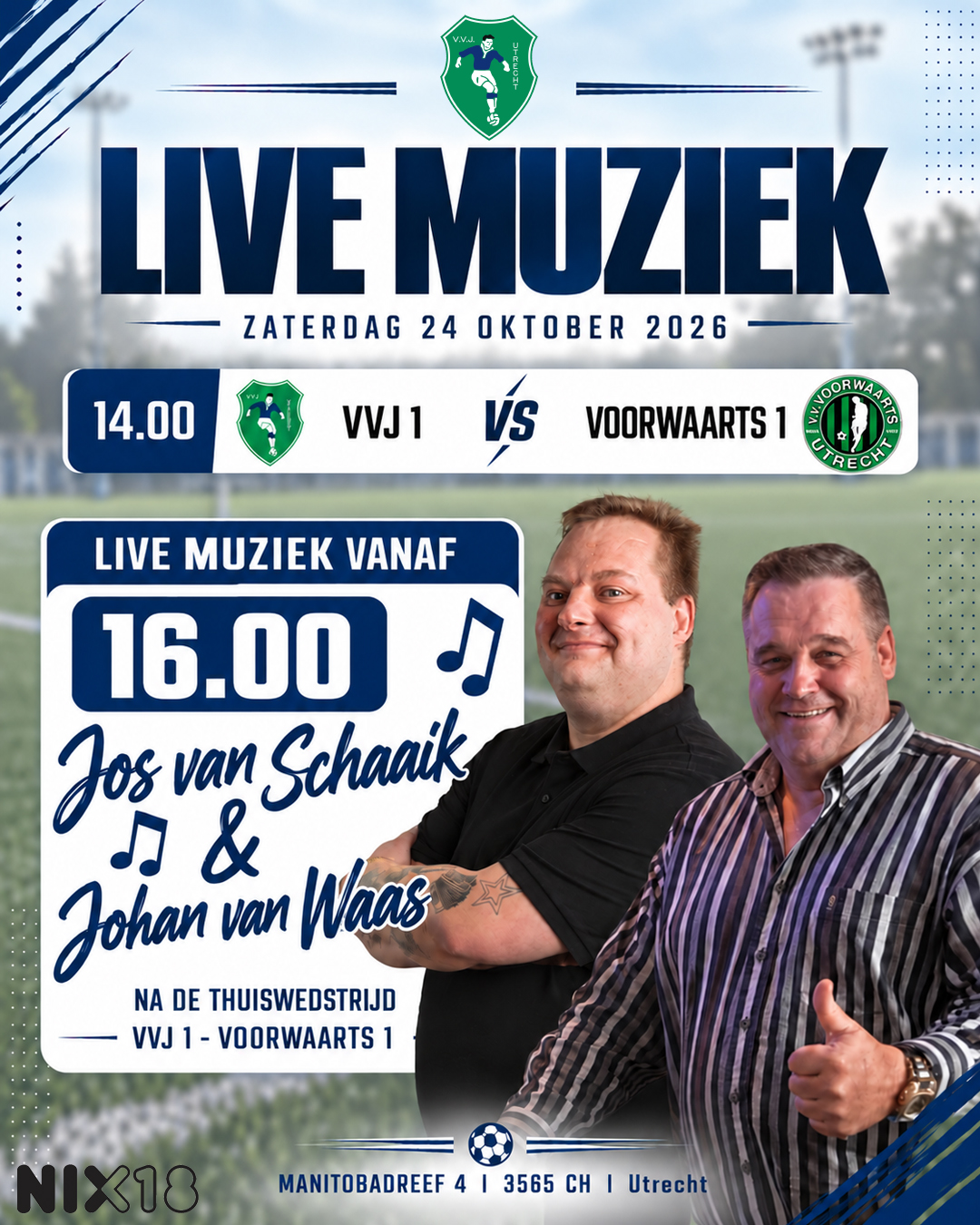 24 Oktober Live Muziek: Jos van Schaaik & Johan van Waas