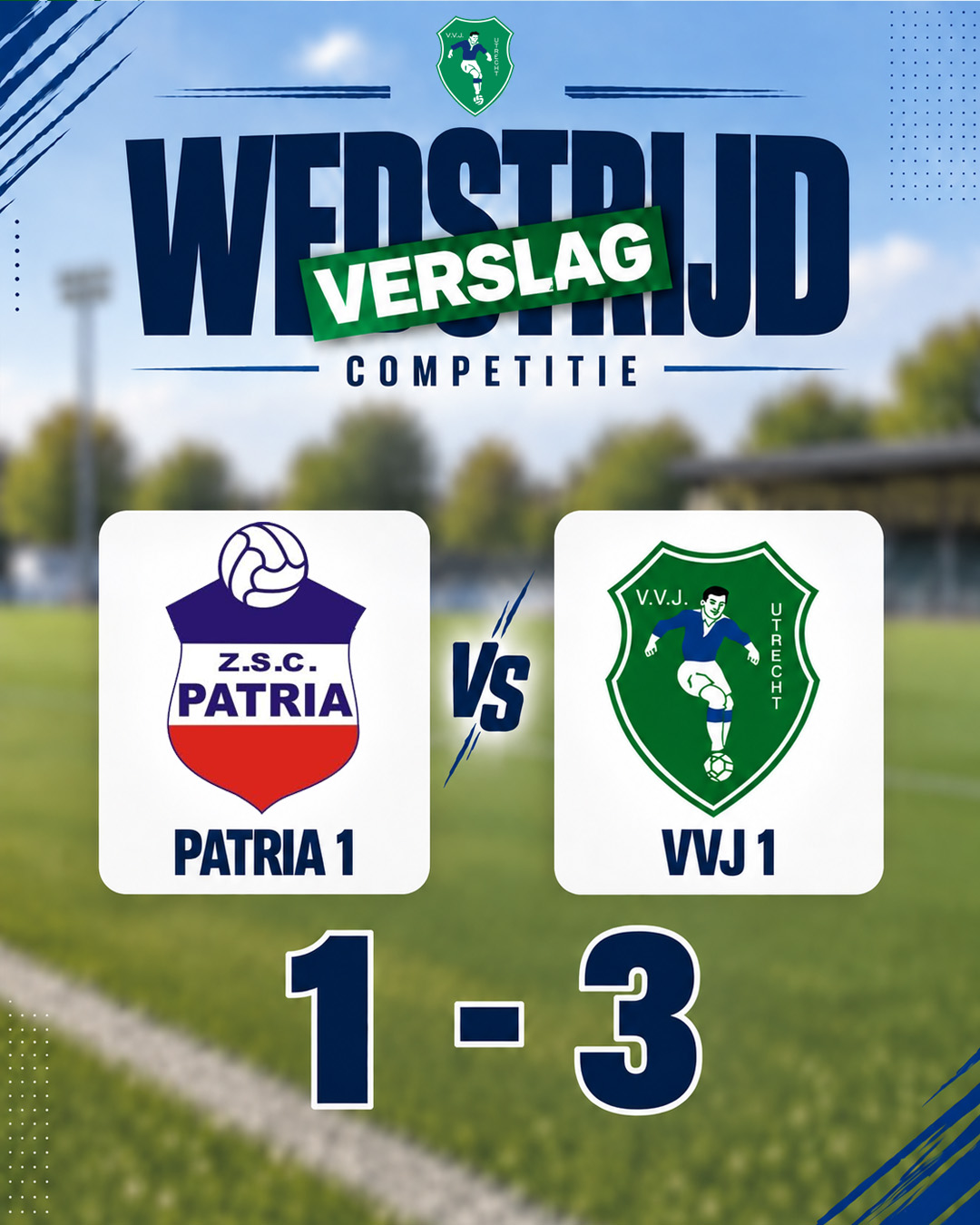 Wedstrijdverslag Patria 1 – VVJ 1